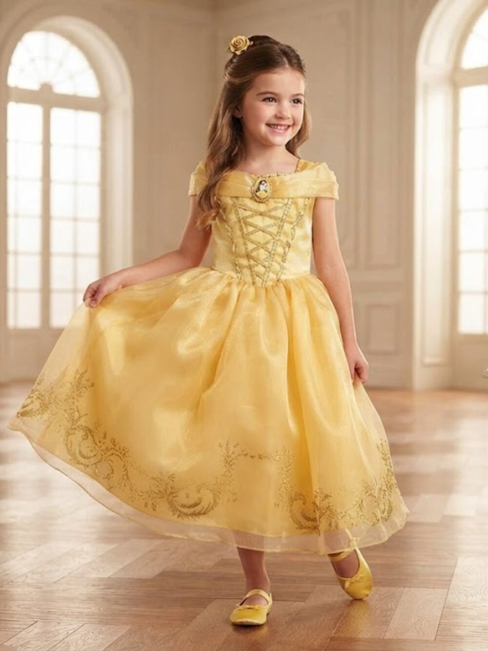 Disney Shimmering Gold Princess Dress (7-8) u to 128cm